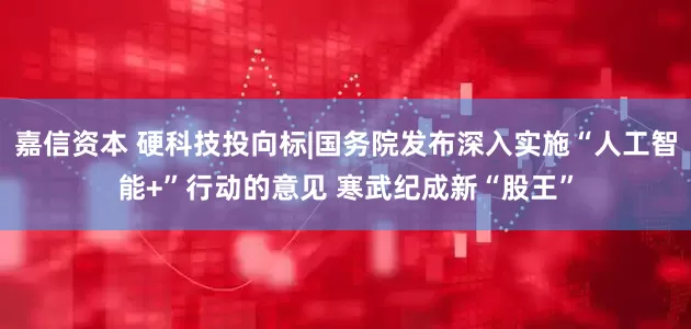 嘉信资本 硬科技投向标|国务院发布深入实施“人工智能+”行动的意见 寒武纪成新“股王”